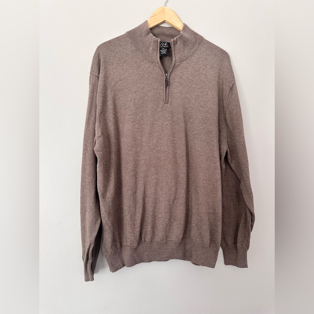 Men’s Brown Jos. A. Bank Quarter Zip Sweater Size XXL